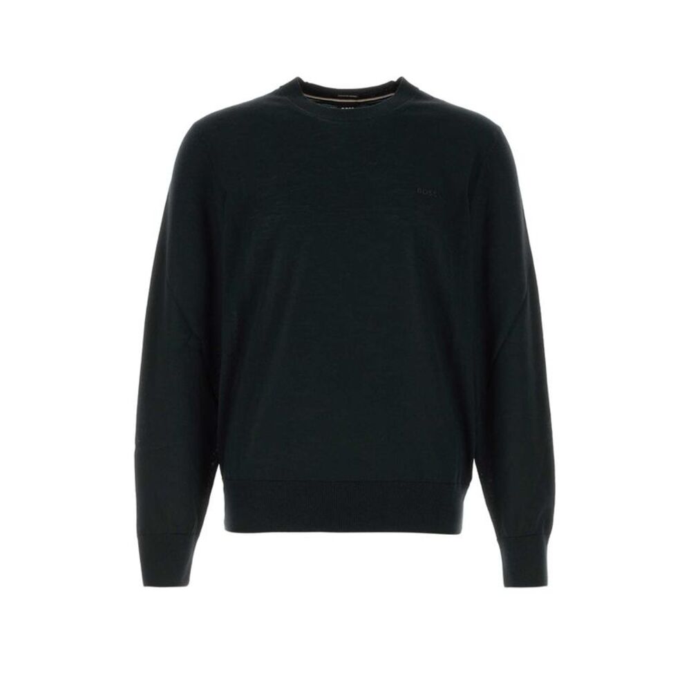 Boss Men Black Wool Sweater